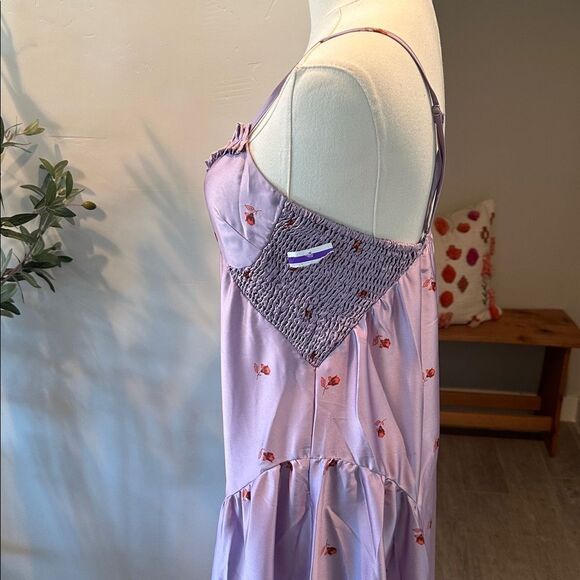 Free People Intimately On My Own Floral Satin Nightgown/Dress New! - Picture 7 of 10